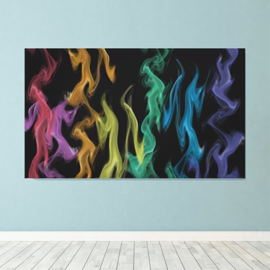 Rainbow Flames Leinwanddruck (Insitu (Holzboden))