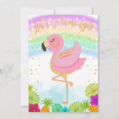Rainbow Flamingo Einladung zum Geburtstag (Rückseite)