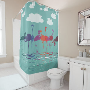 Rainbow Flamingos Deko Art Duschvorhang