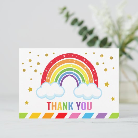 Rainbow Flat Dankeschön Karte (Stehend Vorderseite)