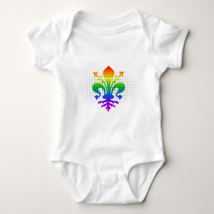 Rainbow Fleur-de-lis Baby Strampler