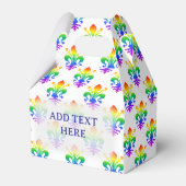 Rainbow Fleur-de-lis Benutzerdefinierter Text Geschenkschachtel (Vorderseite)