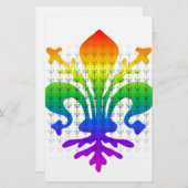 Rainbow Fleur-de-lis Briefpapier (Vorne/Hinten)