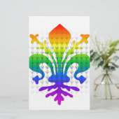 Rainbow Fleur-de-lis Briefpapier (Stehend Vorderseite)
