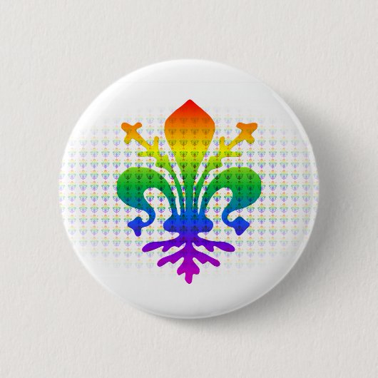 Rainbow Fleur-de-lis Button (Vorderseite)