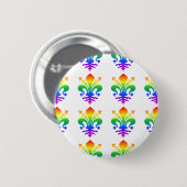 Rainbow Fleur-de-lis Button (Vorne & Hinten)