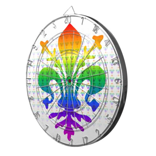 Rainbow Fleur-de-lis Dartscheibe (Vorderseite rechts)