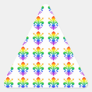 Rainbow Fleur-de-lis Dreieckiger Aufkleber