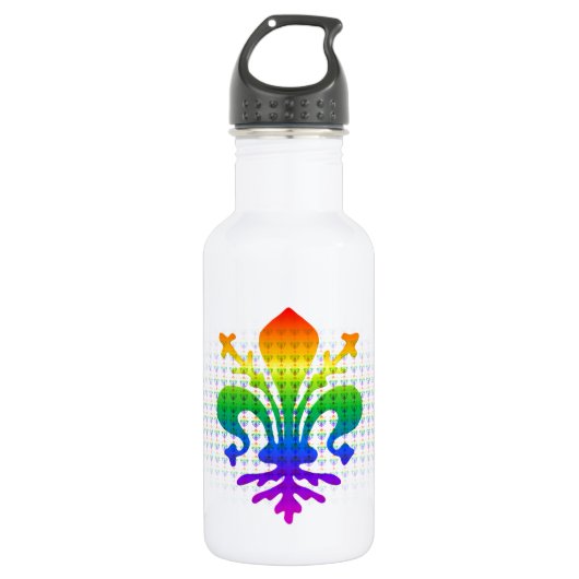 Rainbow Fleur-de-lis Edelstahlflasche (Vorderseite)