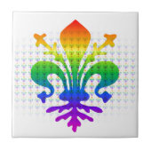 Rainbow Fleur-de-lis Fliese (Vorderseite)
