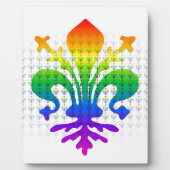 Rainbow Fleur-de-lis Fotoplatte (Vorderseite)