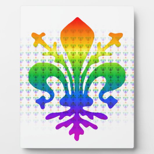 Rainbow Fleur-de-lis Fotoplatte (Vorderseite)