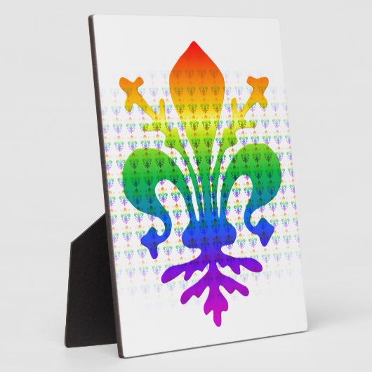 Rainbow Fleur-de-lis Fotoplatte (Seite)