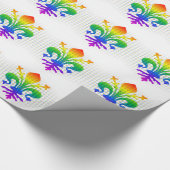 Rainbow Fleur-de-lis Geschenkpapier (Ecke)