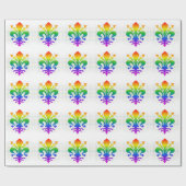 Rainbow Fleur-de-lis Geschenkpapier (Flach)
