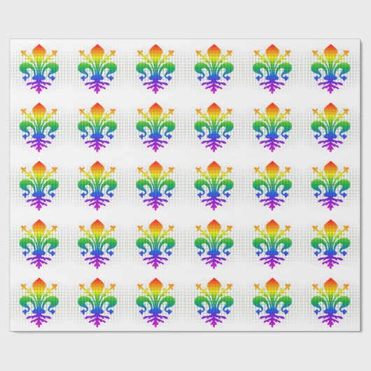 Rainbow Fleur-de-lis Geschenkpapier (Flach)