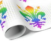 Rainbow Fleur-de-lis Geschenkpapier (Rolleneckpunkt)
