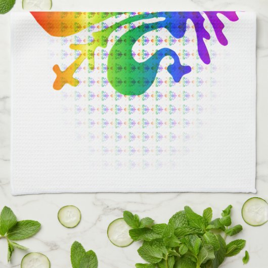 Rainbow Fleur-de-lis Geschirrtuch (Gefaltet)