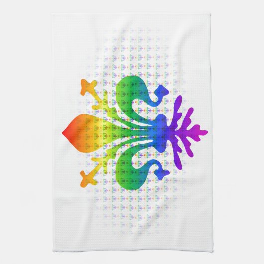 Rainbow Fleur-de-lis Geschirrtuch (Vertikal)