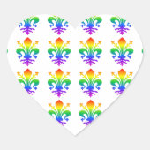 Rainbow Fleur-de-lis Herz-Aufkleber (Vorderseite)
