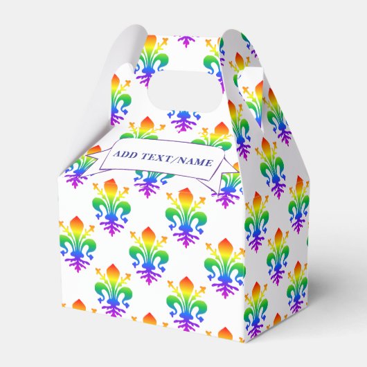 Rainbow Fleur-de-lis-Individuelle Name Geschenkschachtel (Rückseite)