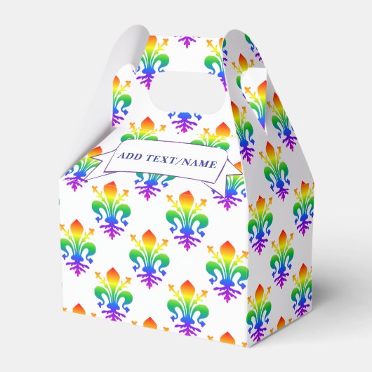 Rainbow Fleur-de-lis-Individuelle Name Geschenkschachtel (Vorderseite)