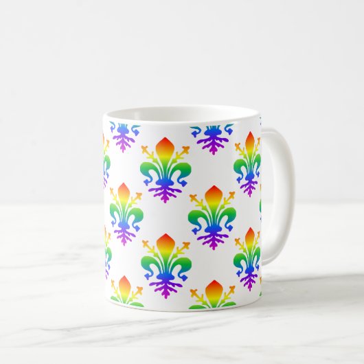 Rainbow Fleur-de-lis Kaffeetasse (VorderseiteRechts)