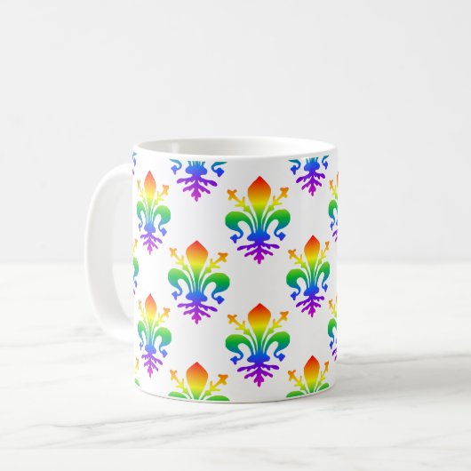 Rainbow Fleur-de-lis Kaffeetasse (Vorderseite Links)