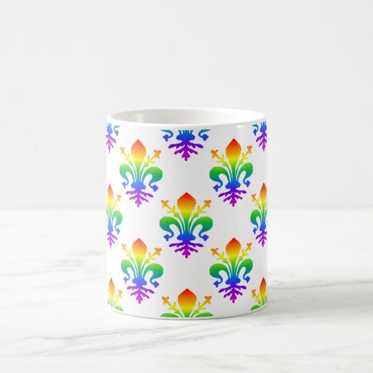 Rainbow Fleur-de-lis Kaffeetasse (Mittel)