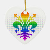 Rainbow Fleur-de-lis Keramik Ornament (Vorne)