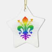 Rainbow Fleur-de-lis Keramik Ornament (Links)