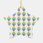 Rainbow Fleur-de-lis Keramikornament (Vorne)