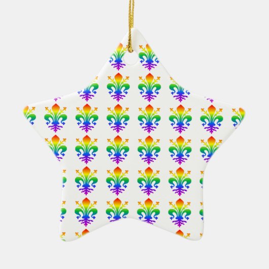 Rainbow Fleur-de-lis Keramikornament (Vorne)
