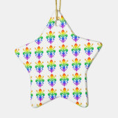 Rainbow Fleur-de-lis Keramikornament (Links)
