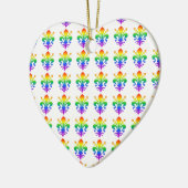 Rainbow Fleur-de-lis Keramikornament (Links)