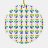 Rainbow Fleur-de-lis Keramikornament (Vorne)