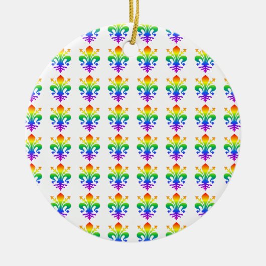 Rainbow Fleur-de-lis Keramikornament (Vorne)