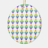Rainbow Fleur-de-lis Keramikornament (Links)