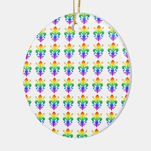 Rainbow Fleur-de-lis Keramikornament (Links)