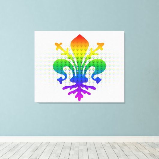 Rainbow Fleur-de-lis Leinwanddruck (Insitu (Holzboden))