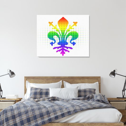 Rainbow Fleur-de-lis Leinwanddruck (Insitu (Schlafzimmer))