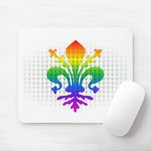Rainbow Fleur-de-lis Mousepad (Mit Mouse)