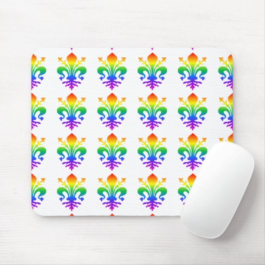 Rainbow Fleur-de-lis Mousepad (Mit Mouse)