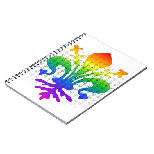 Rainbow Fleur-de-lis Notizblock (Linke Seite)