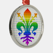 Rainbow Fleur-de-lis Ornament Aus Metall (Rechts)