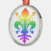 Rainbow Fleur-de-lis Ornament Aus Metall (Links)