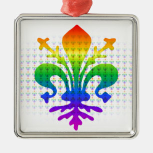 Rainbow Fleur-de-lis Ornament Aus Metall