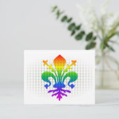 Rainbow Fleur-de-lis Postkarte (Stehend Vorderseite)