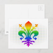 Rainbow Fleur-de-lis Postkarte (Vorne/Hinten)