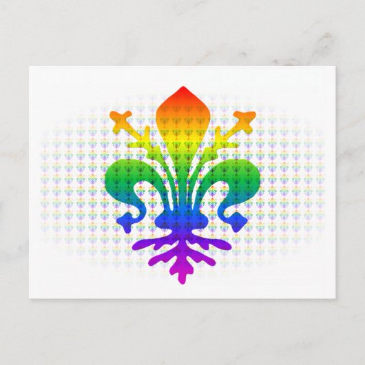 Rainbow Fleur-de-lis Postkarte (Vorderseite)